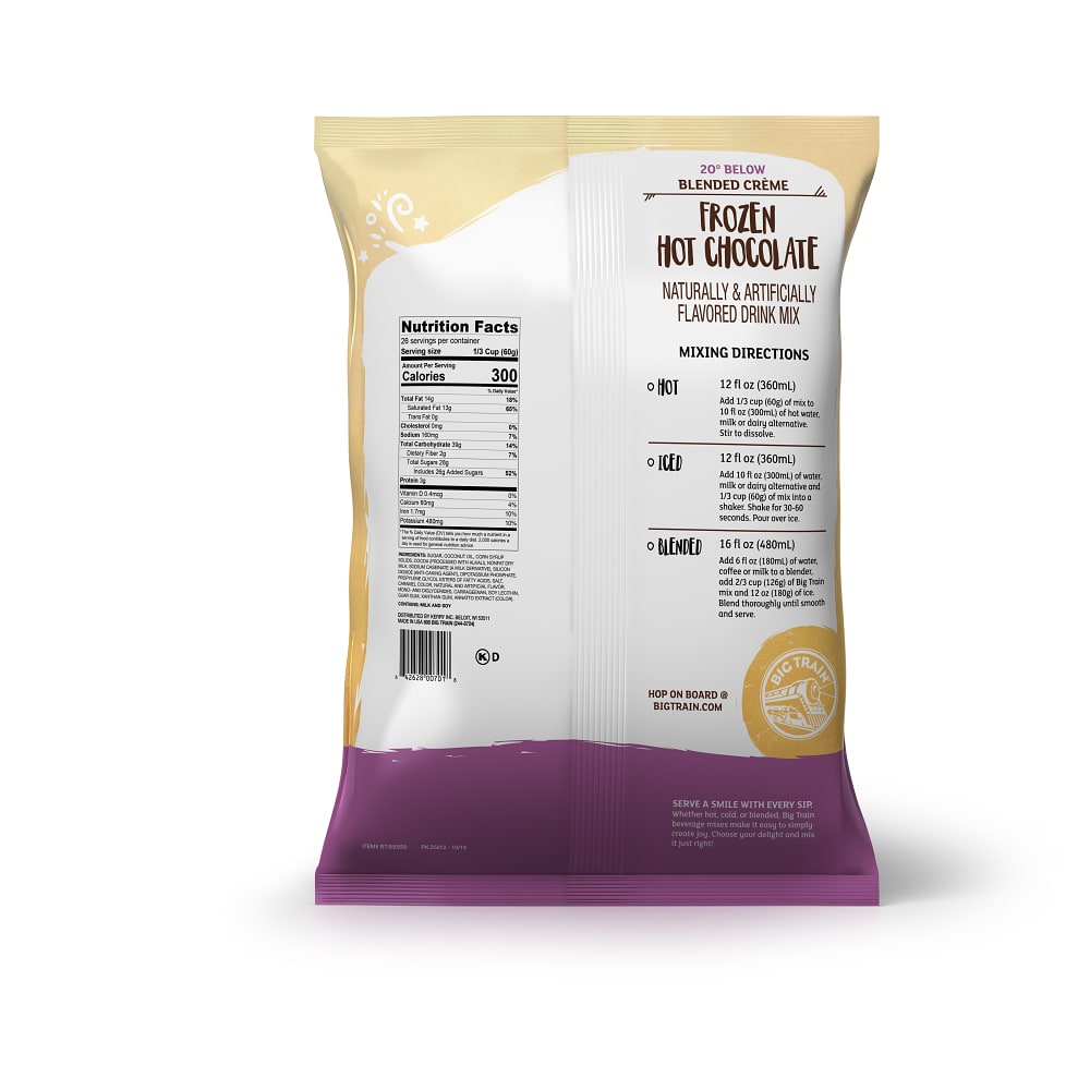Big Train 20 Below Frozen Hot Chocolate Beverage Mix - 5 x 3.5lb Bags