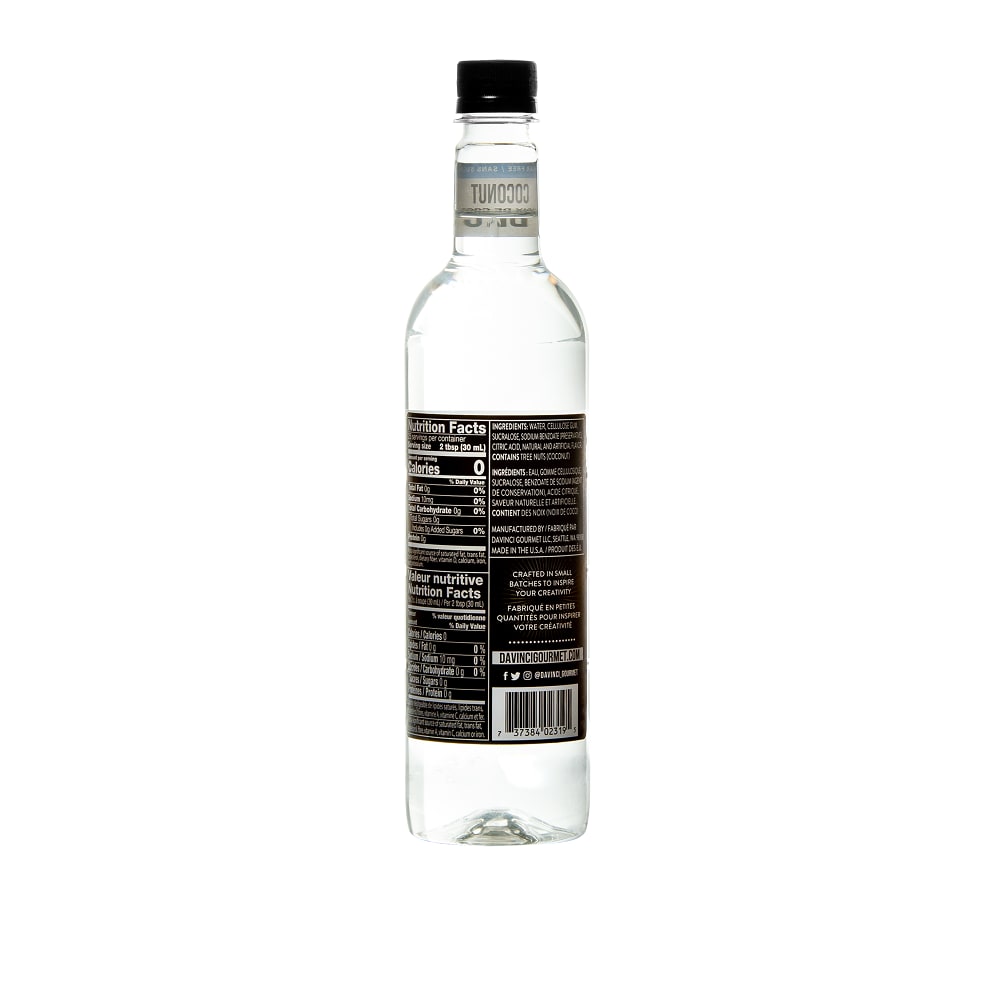 DaVinci Gourmet Sugar-Free Coconut Syrup - 4 x 750 ml Plastic