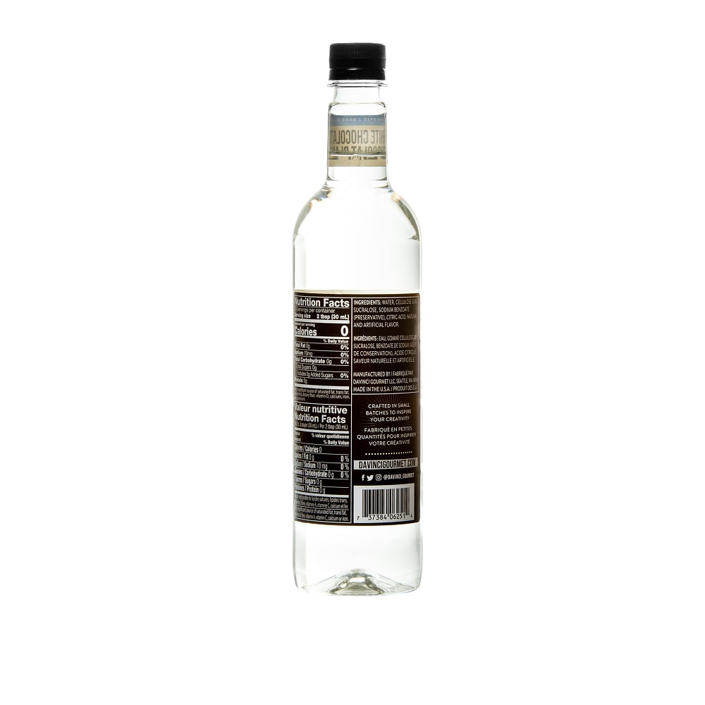 DaVinci Gourmet Sugar-Free White Chocolate Syrup - 12 x 750 ml Plastic
