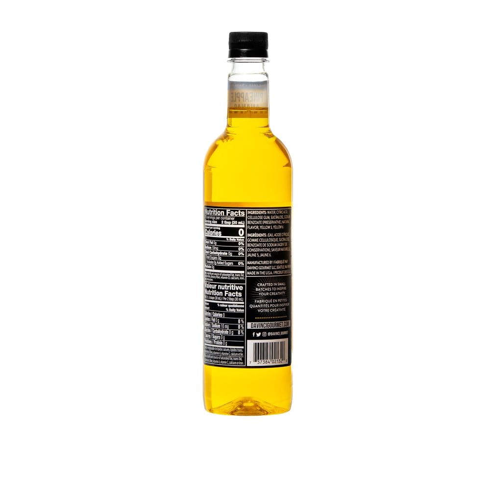 DaVinci Gourmet Sugar-Free Pineapple Syrup - 4 x 750 ml Plastic