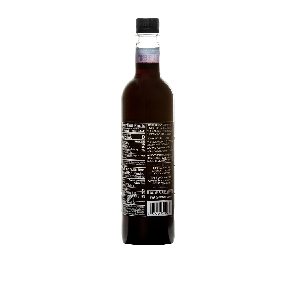 DaVinci Gourmet Sugar-Free Blueberry Syrup - 4 x 750 ml Plastic