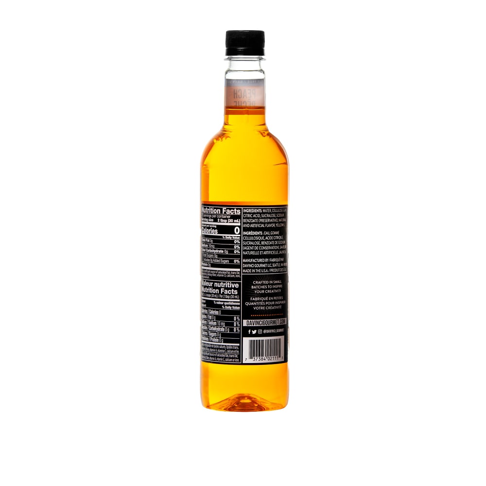 DaVinci Gourmet Sugar-Free Peach Syrup - 4 x 750 ml Plastic
