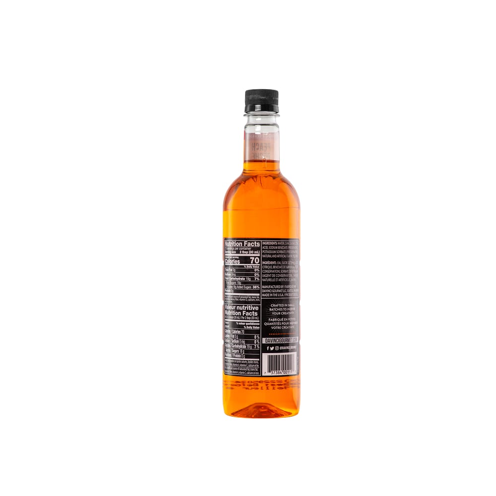DaVinci Gourmet Classic Peach Syrup - 4 x 750 ml Plastic