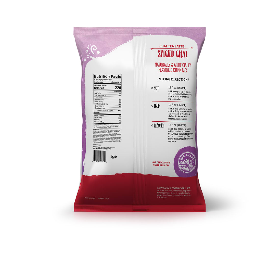 Big Train Spiced Chai Tea Latte Beverage Mix - 4 x 3.5lb Bags