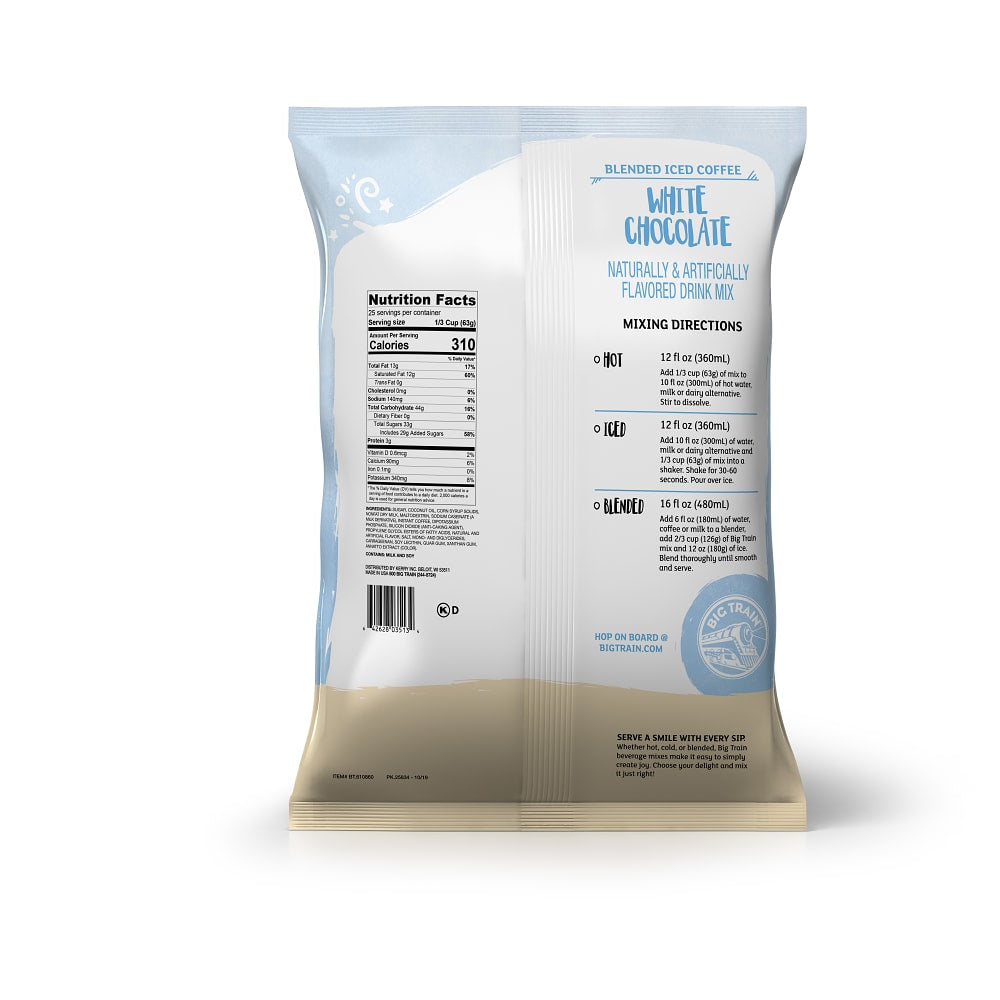 Big Train White Chocolate Latte Blended Ice Coffee Beverage Mix - 5 x 3.5lb Bags