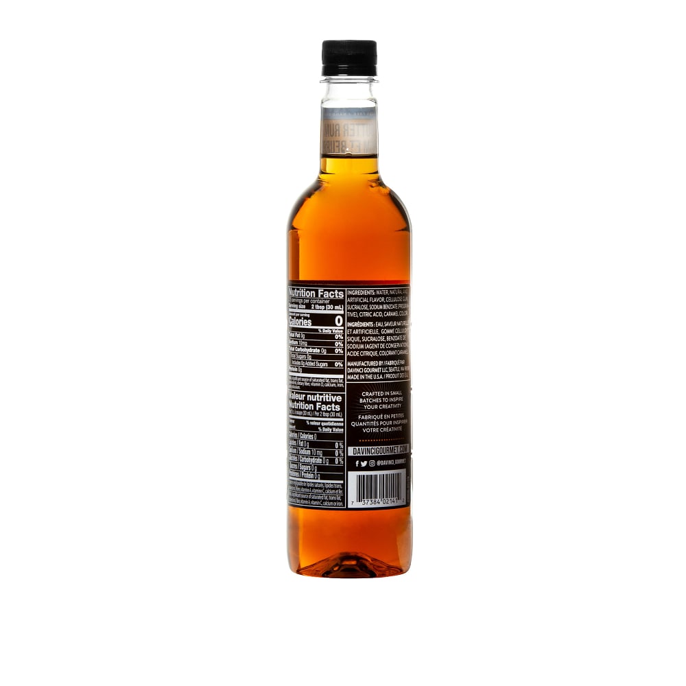 DaVinci Gourmet Sugar-Free Butter Rum Syrup - 4 x 750 ml Plastic