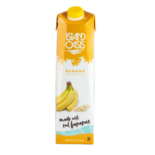 Island Oasis Banana Fruit Puree Beverage Mix - 12 x 1 Ltr